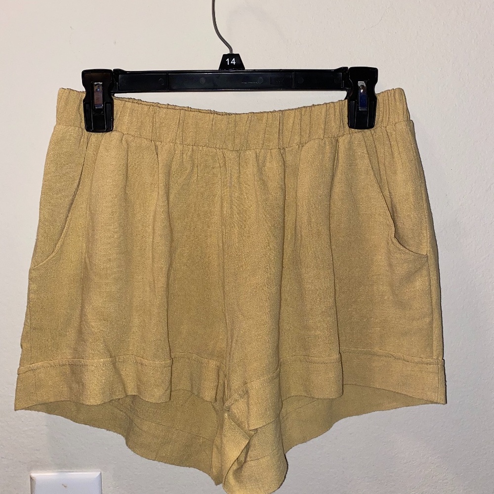Fab'rik high waisted golden yellow shorts
